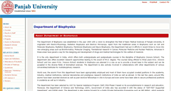 Desktop Screenshot of biophysics.puchd.ac.in