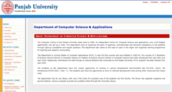 Desktop Screenshot of dcsa.puchd.ac.in