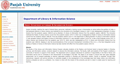 Desktop Screenshot of libraryscience.puchd.ac.in